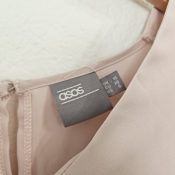 ASOS Pink Asymmetrical Tunic Top Size 6 - Picture 8 of 9